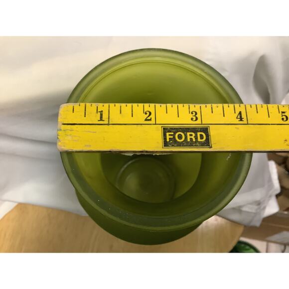 Light Green Frosted Glass Vase 8" - Picture 3 of 4
